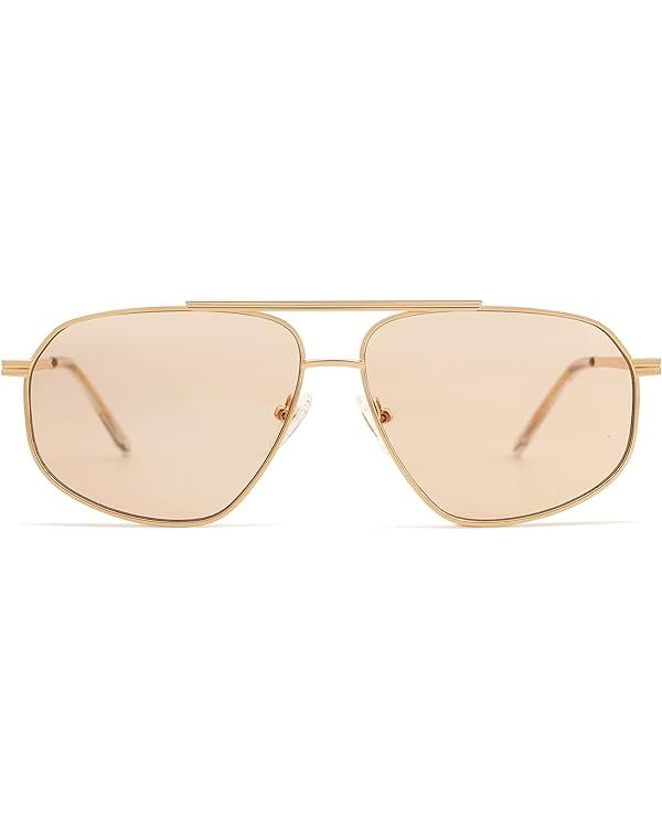 SOJOS Classic Retro Hexagonal Aviator Sunglasses for Women Men Vintage Polygon Sunnies SJ1200 | Amazon (US)