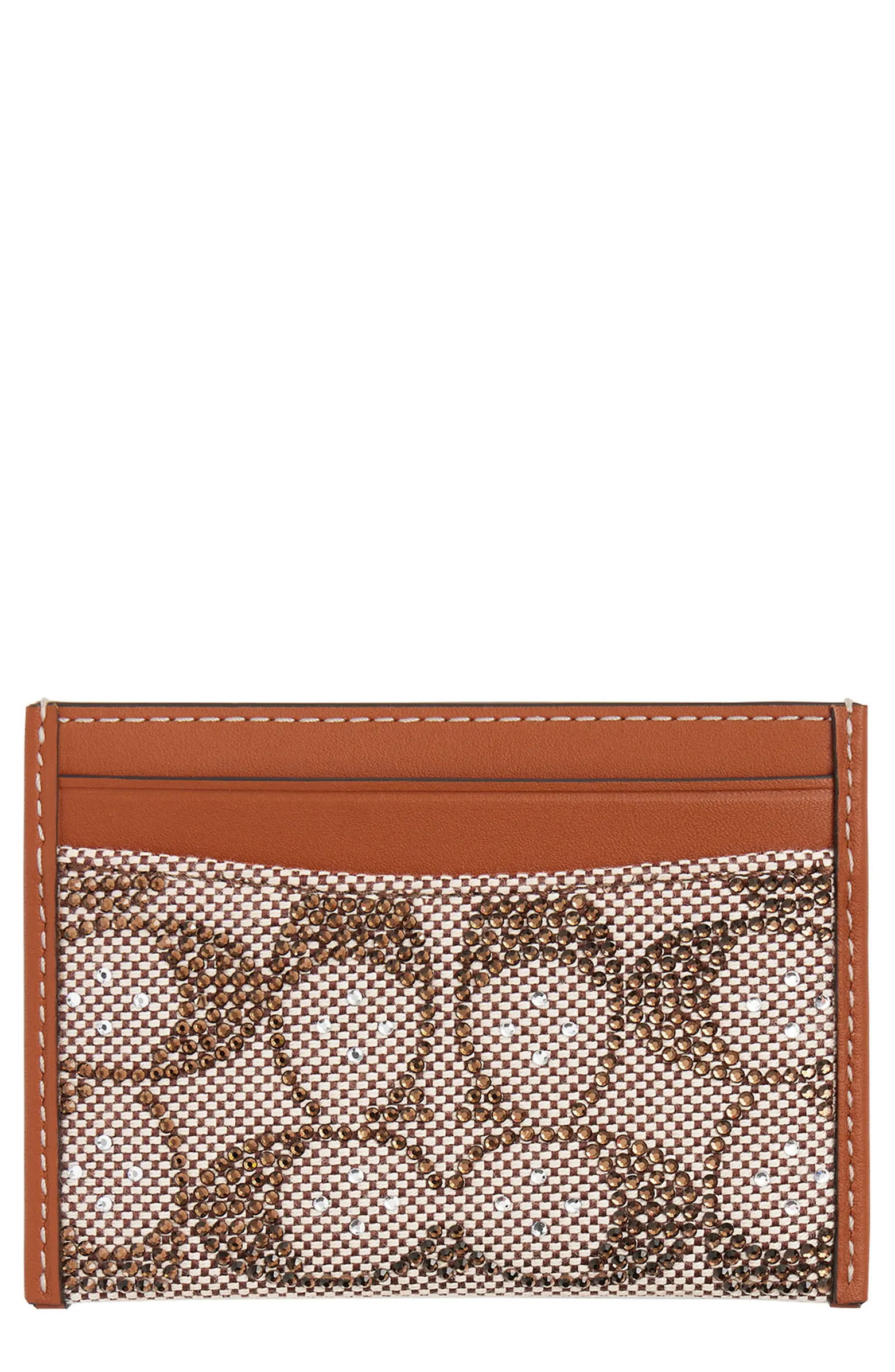 Signature Crystal Logo Jacquard Card Case | Nordstrom