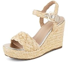 Yremael Women's Espadrille Sandals Black Platform Sandals Wedge Sandals Nude Sandals Strappy Sand... | Amazon (US)