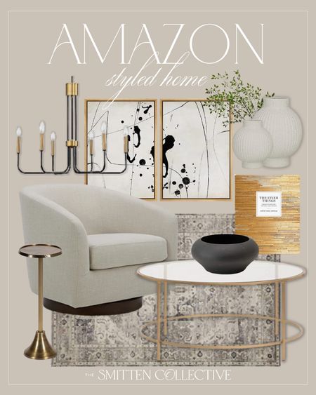 Modern Amazon home decor I’m loving! 

swivel chair, abstract art, chandelier, coffee table, drink table, rug

#LTKunder50 #LTKstyletip #LTKhome