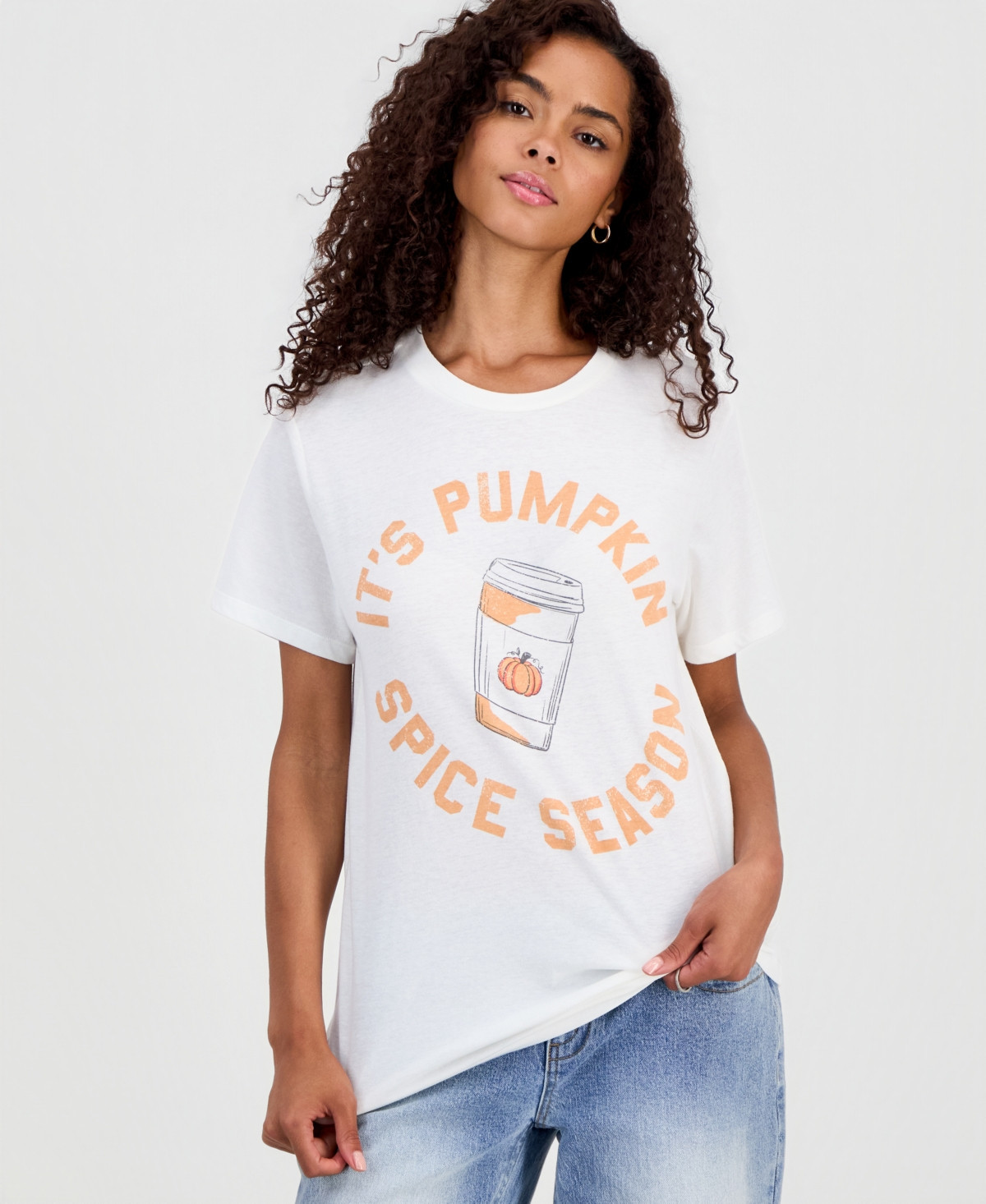 Grayson Threads, The Label Juniors' Pumpkin Spice Graphic-Print T-Shirt - White | Macy's