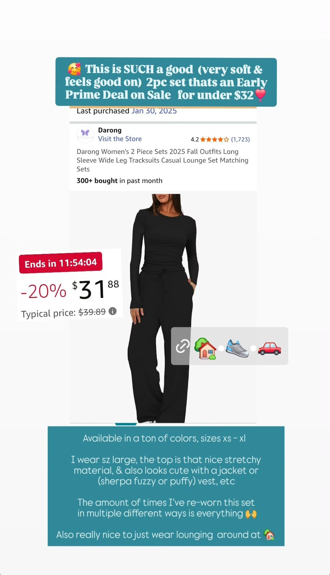 I wear sz large🖤 the easiest 2 pc base set you can lounge/ relax in OR accessorize up to look cute in running errands or doing whatever ya wanna do out & about ❣️👏🥰 amazon big prime deal days October 7 & 8 #EARLY sale deals women over40 #over50 everyday lifestyle curvy sets lounge travel comfy under $32 affordable #giving skims w/ an Amazon pricetag #jewelry makeup accessories shoes slippers (i wear sz 9, went up a half size) vest necklace shoes skincare makeup deals vest jacket hoodie bag purse bracelet fall autumn travel wire free wireless bras panty underwear sets #todays deals Halloween Thanksgiving earrings jackets cozy comfy easy fits 🎃🤎🍂

#LTKSeasonal #LTKActive #LTKOver40
