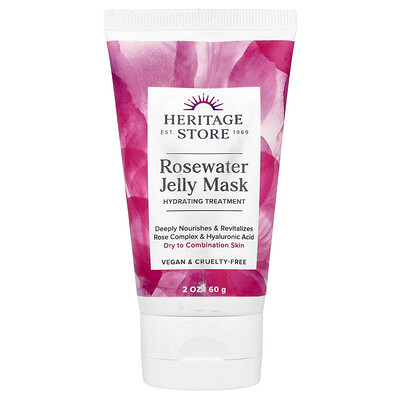 Heritage Store, Rosewater Jelly Mask, Dry to Combination Skin, 2 oz (60 g) | iHerb