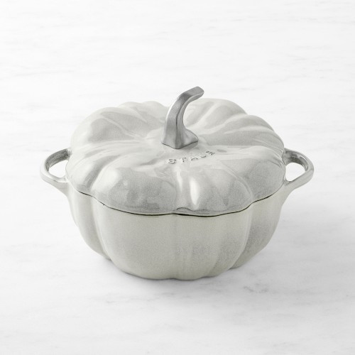 Staub Enameled Cast Iron Pumpkin Cocotte, 3 1/2-Qt., White Truffle | Williams-Sonoma