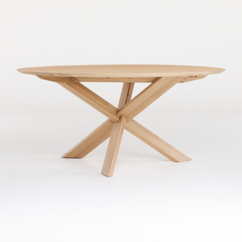 Apex White Oak 64" Round Dining Table + Reviews | Crate & Barrel | Crate & Barrel