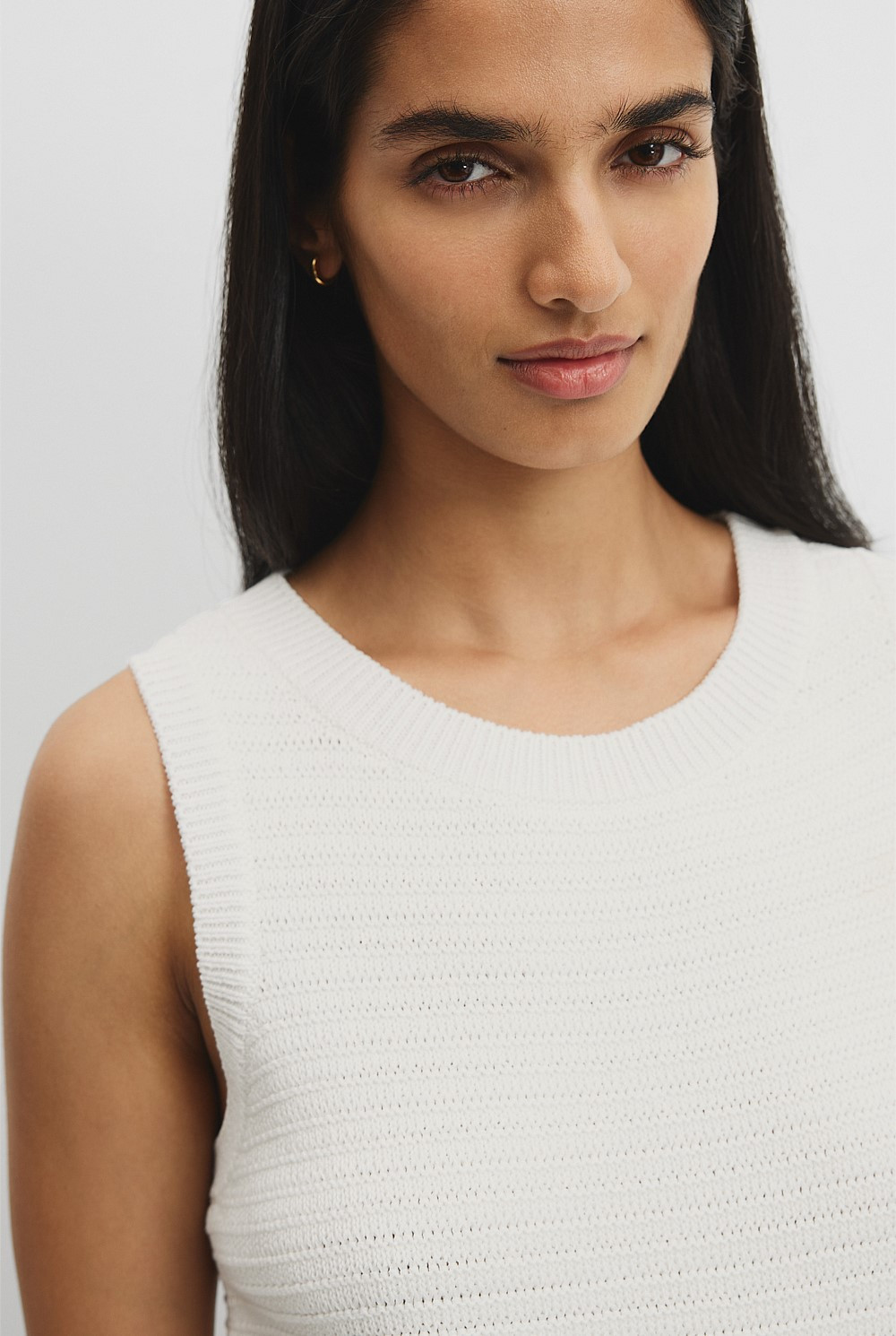 Organically Grown Cotton Crochet Knit Tank | Country Road