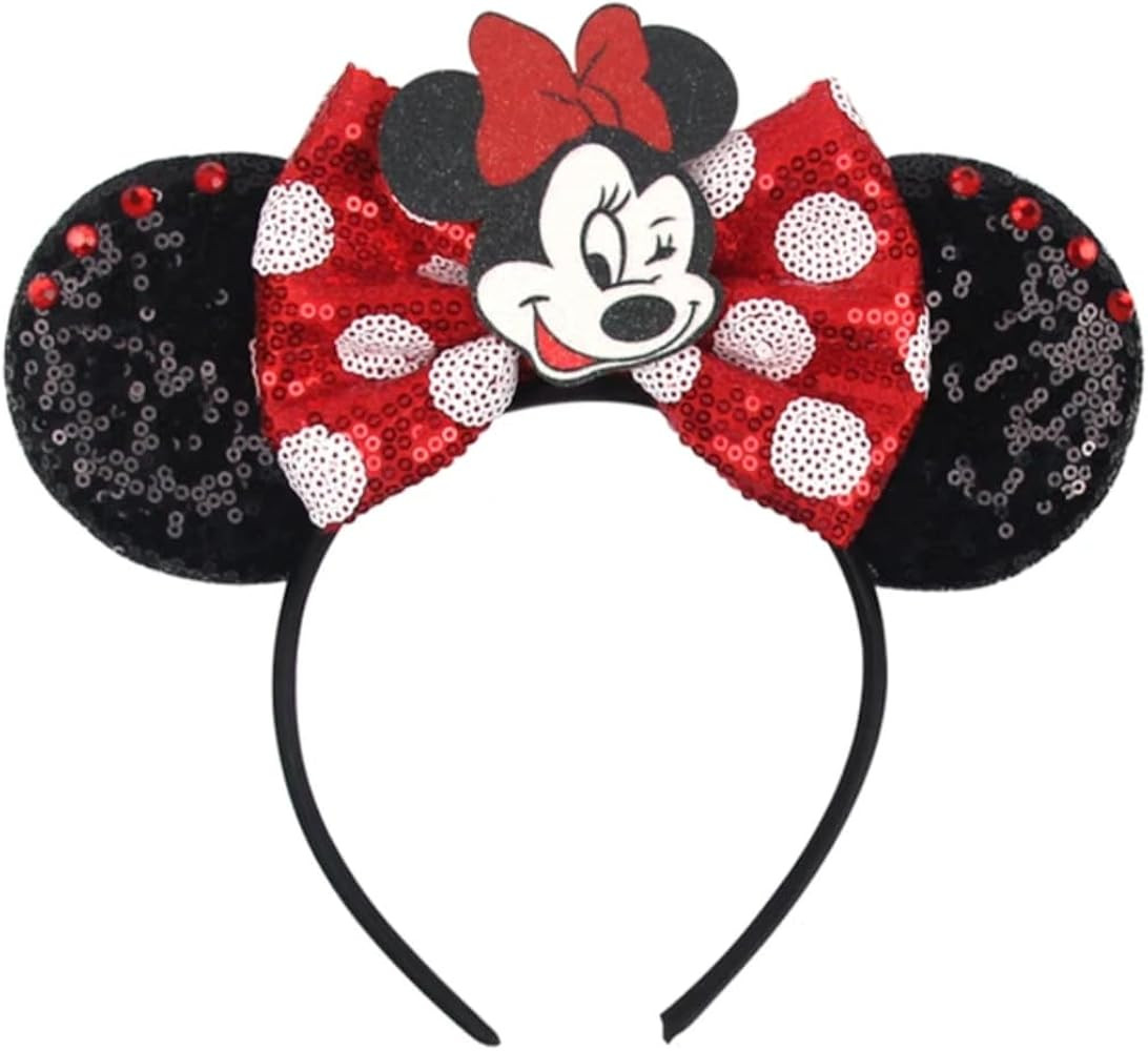 Princess Minnie Ears,Pick your color, Flower Minnie Ears, Floral minnie ears, Purple Sparkle Mouse E | Amazon (US)