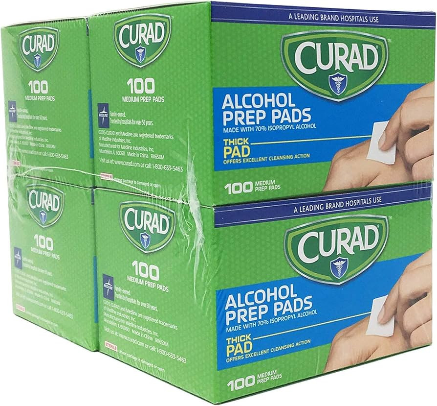 CURAD Alcohol Prep Pads (Pack of 4 Boxes), Thick Alcohol Swabs (package may vary) | Amazon (US)