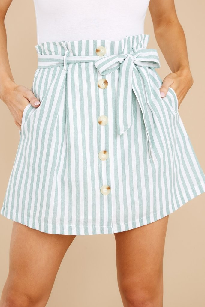 Everybody Knows Mint Stripe Skirt | Red Dress 