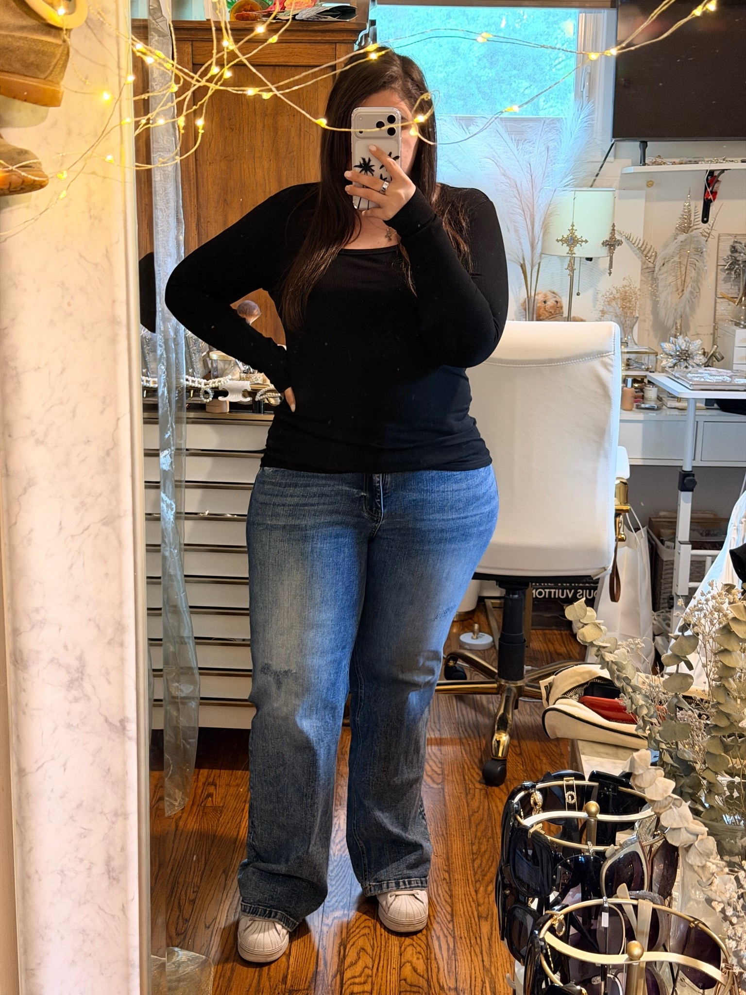 These layering tees are great. I wear them all year round 

And a good pair of flare denim just hits different

#LTKootd #LTKSeasonal #LTKMidsize
