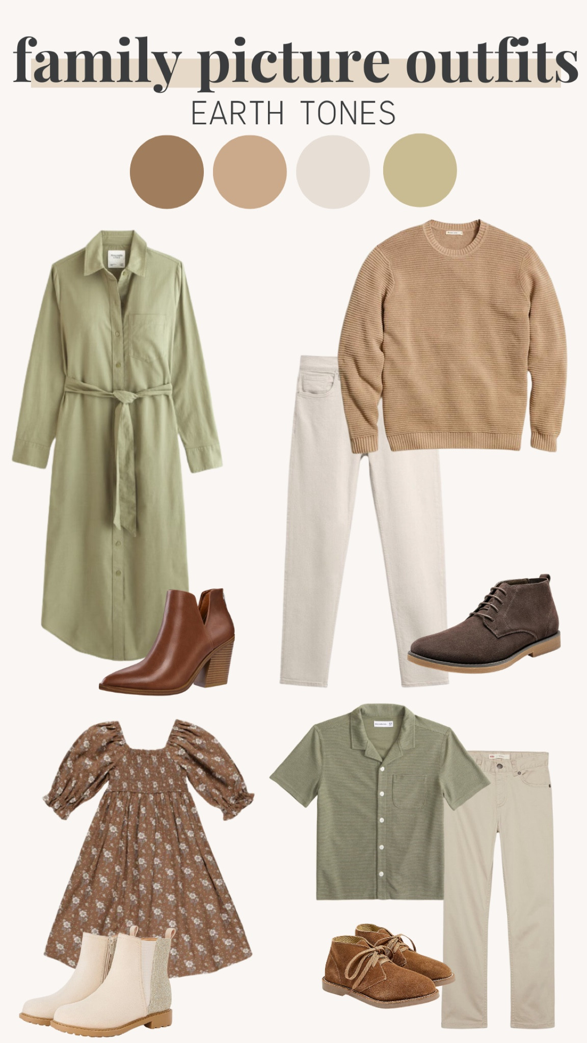 Family picture outfits, earth tones, green, tan, neutral, men’s, women’s, boys 

#LTKStyleTip #LTKFindsUnder100 #LTKFamily