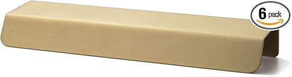 Goo-Ki 6 Pack Pure Brass Matte Finger Pulls 5''Hole Center Nordic Modern Minimalist Cabinet Handl... | Amazon (US)