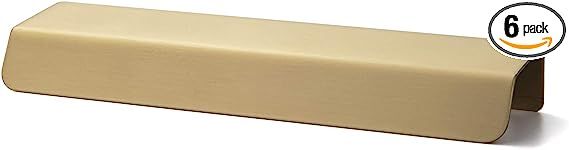 Goo-Ki 6 Pack Pure Brass Matte Finger Pulls 5''Hole Center Nordic Modern Minimalist Cabinet Handl... | Amazon (US)