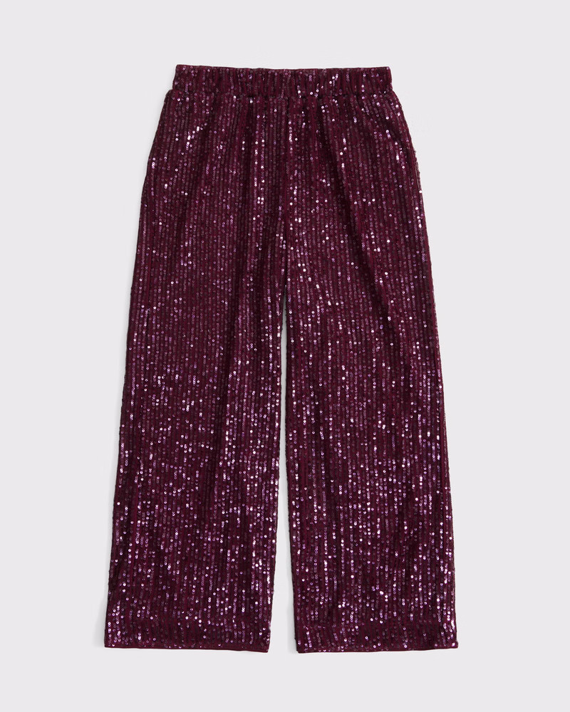 sequin ultra wide leg pants | Abercrombie & Fitch (US)