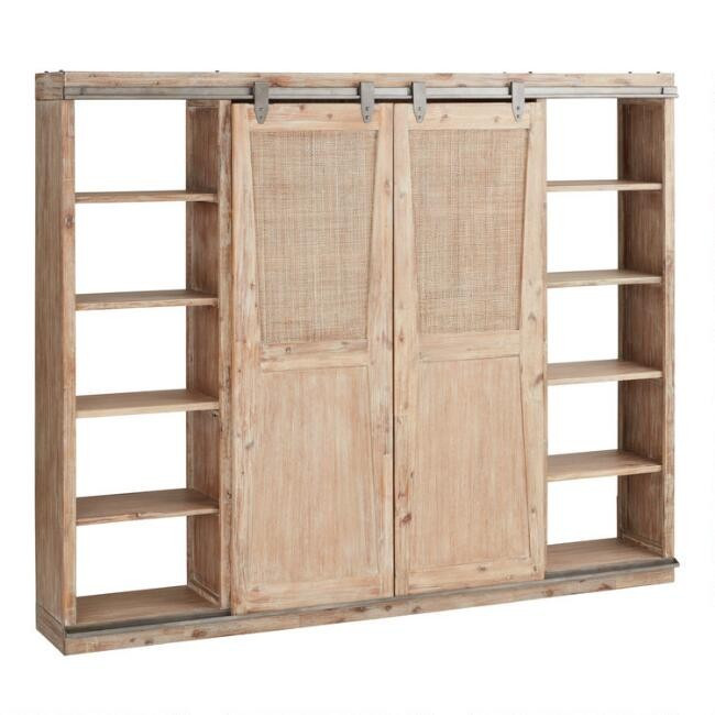 Beach Blonde Wood Barn Door Bookshelf | World Market