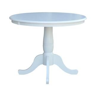 Pure White Round Pedestal Dining Table | The Home Depot