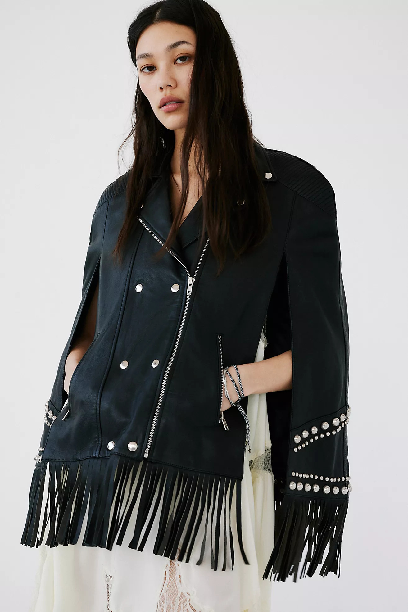 Understated Leather Moto Poncho | Free People (Global - UK&FR Excluded)