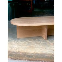 Oval Coffee Table, Oak Mid Century Rectangular Wood Modern Table | Etsy (US)