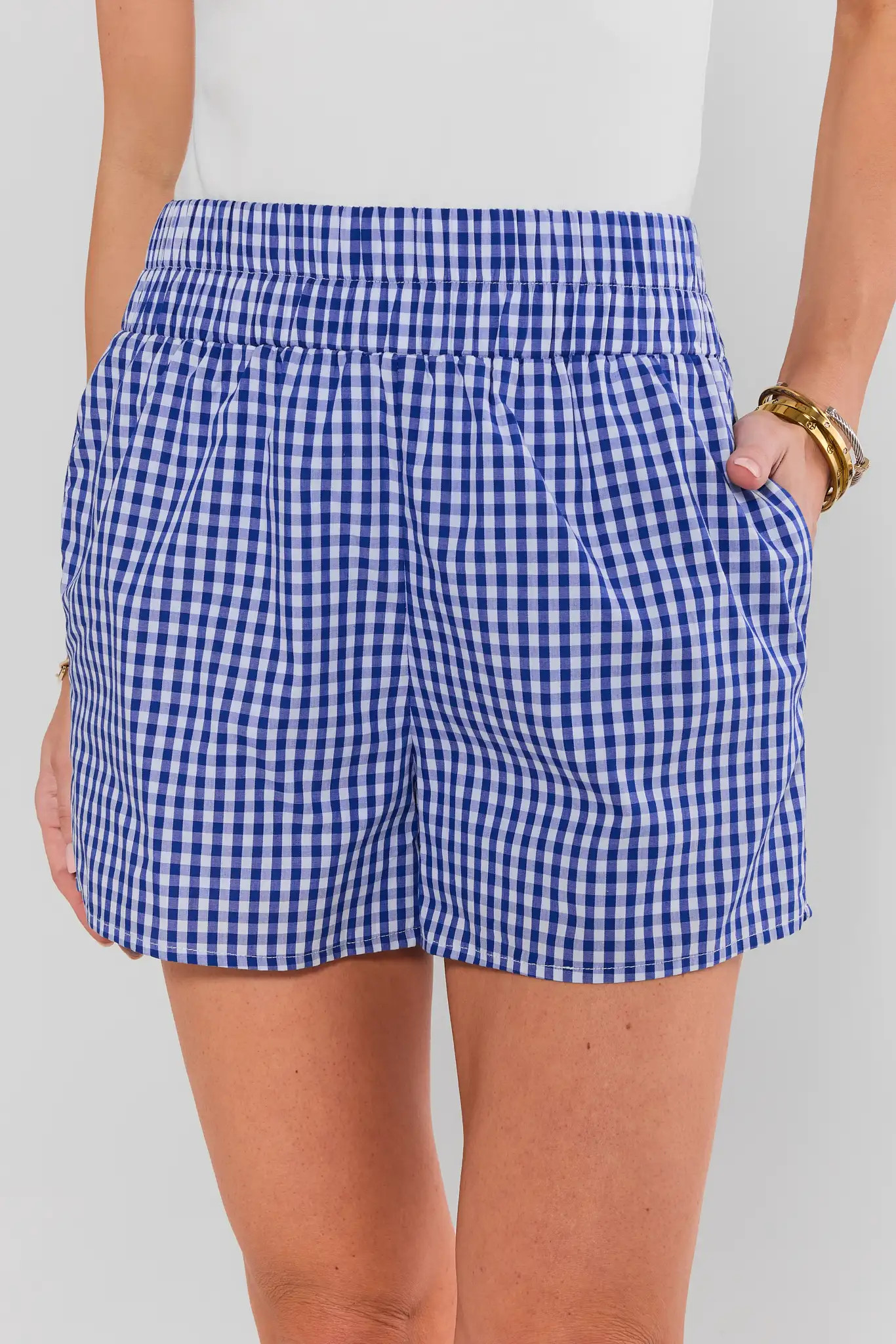Madison Blue Gingham Shorts | Avara