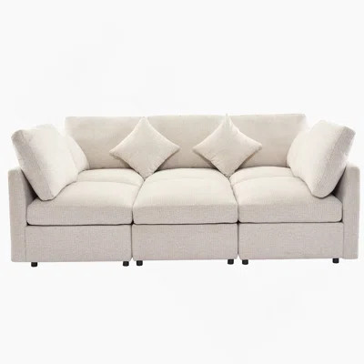Multifunctional Modular Sectional Sofa With Movable Ottoman And USB Ports, Ideal For Flexible Living Room Arrangements And Comfortable Relaxation | Wayfair North America