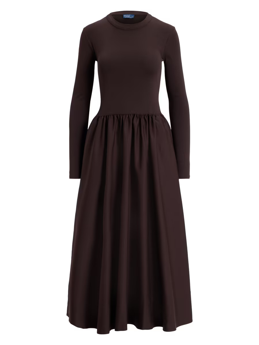 Long Sleeve Cotton A-Line Midi-Dress | Saks Fifth Avenue