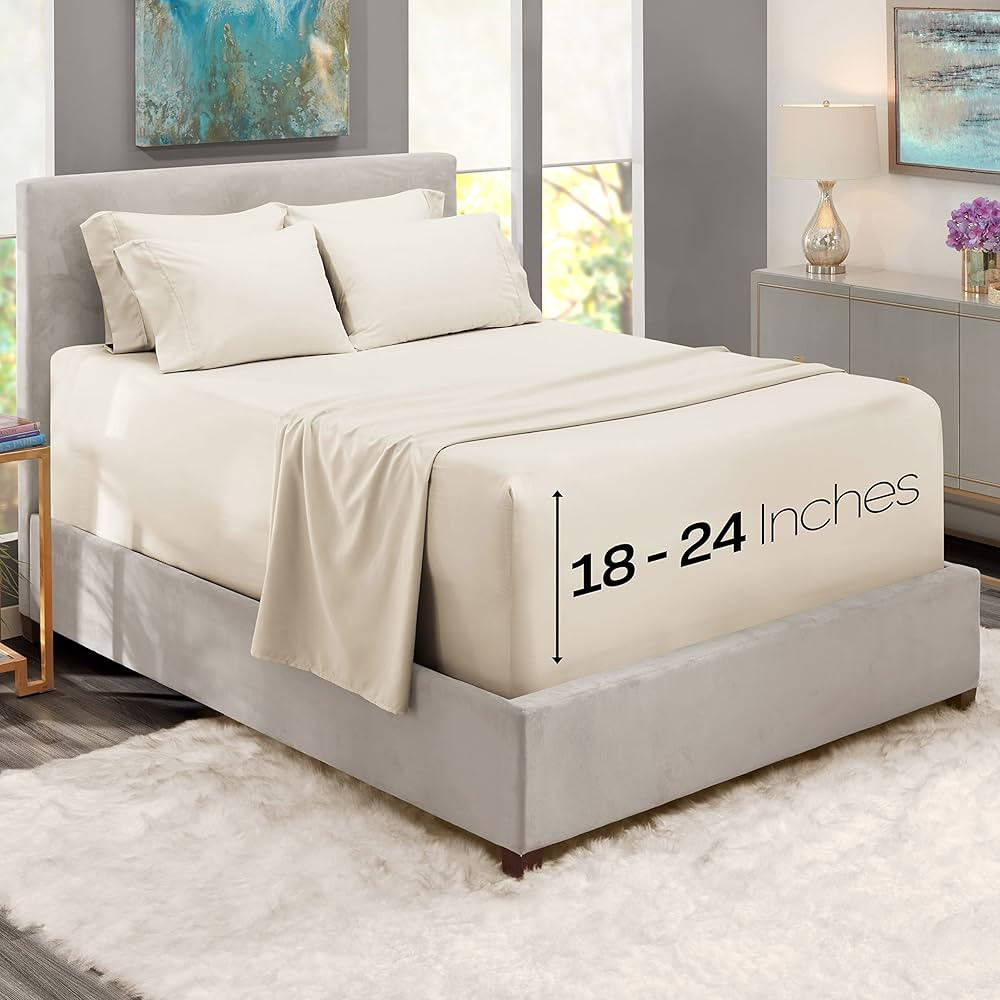 Nestl Extra Deep Pocket King Sheets Set - 6 PC Soft Microfiber Extra Deep Pocket King Size Sheets... | Amazon (US)