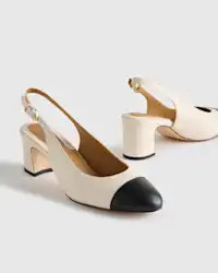 Italian Leather 65mm Cap Toe Slingback | Quince