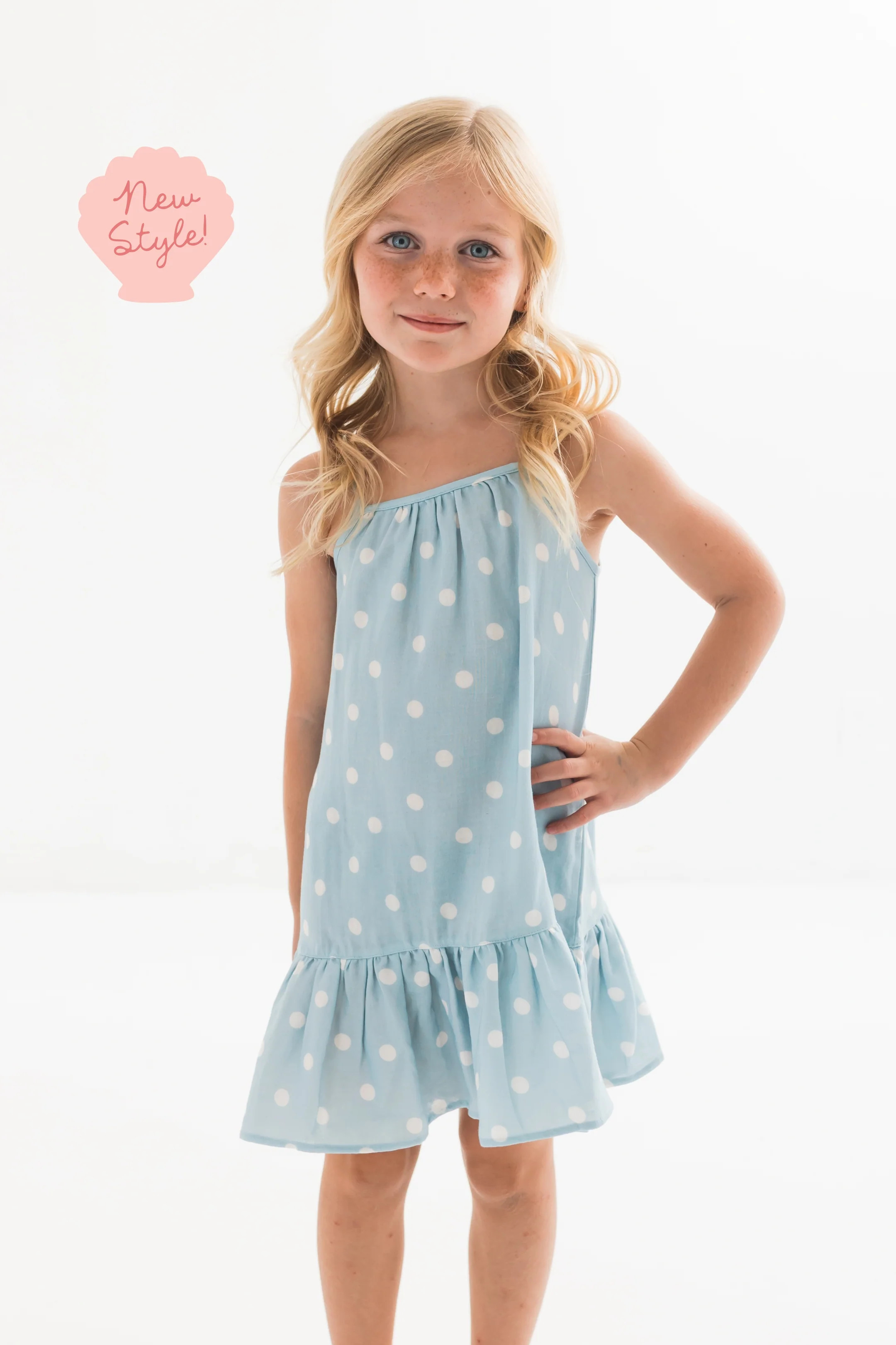 Sea Blue Polka Dot Twirl Dress | Girls Boutique Daywear | In My Jammers | In My Jammers