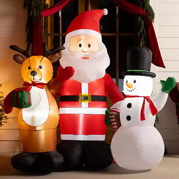 Inflatable Santa & Friends, Set of 3 | Kirklands