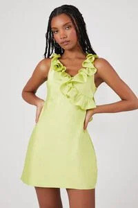 Ruffle-Trim Satin Mini Dress | Forever 21 (US)