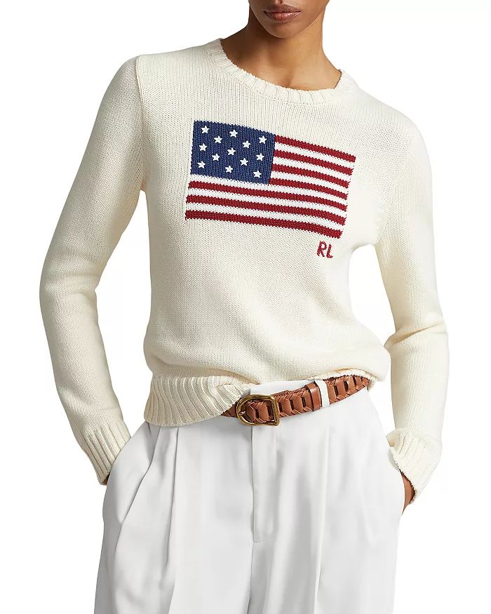 Ralph Lauren American Flag Cotton Crewneck Sweater Women - Bloomingdale's | Bloomingdale's (US)