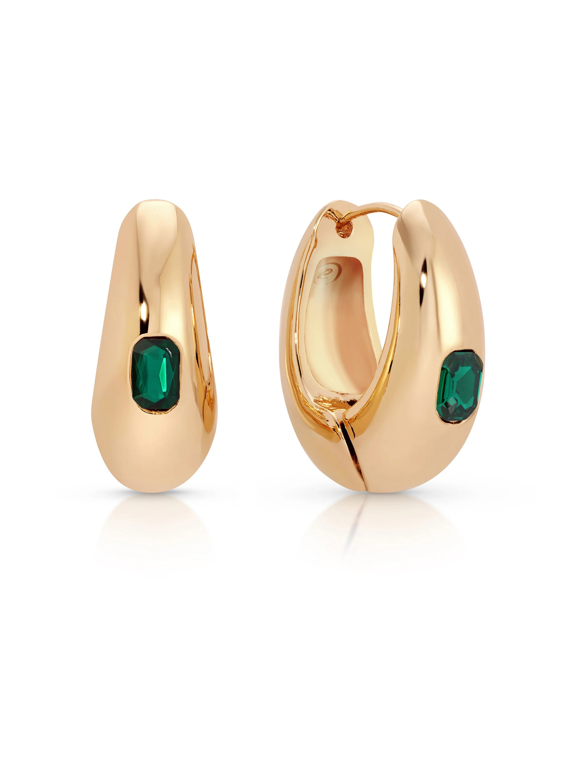 Emerald Deco Hoops | Ettika