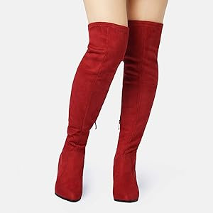 DREAM PAIRS Women’s Thigh High Boots Over the knee Stretch Block Heel Fashion Long Boots | Amazon (US)