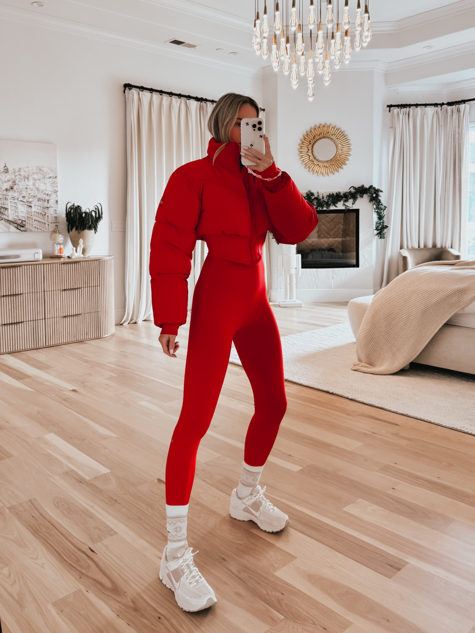 Red puffer jacket and jumper is perfect for winter season 

#LTKActive #LTKSeasonal #LTKFitness