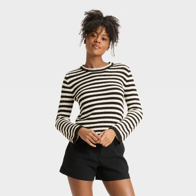 Women's Shrunken Crewneck Pullover Sweater - A New Day™ | Target