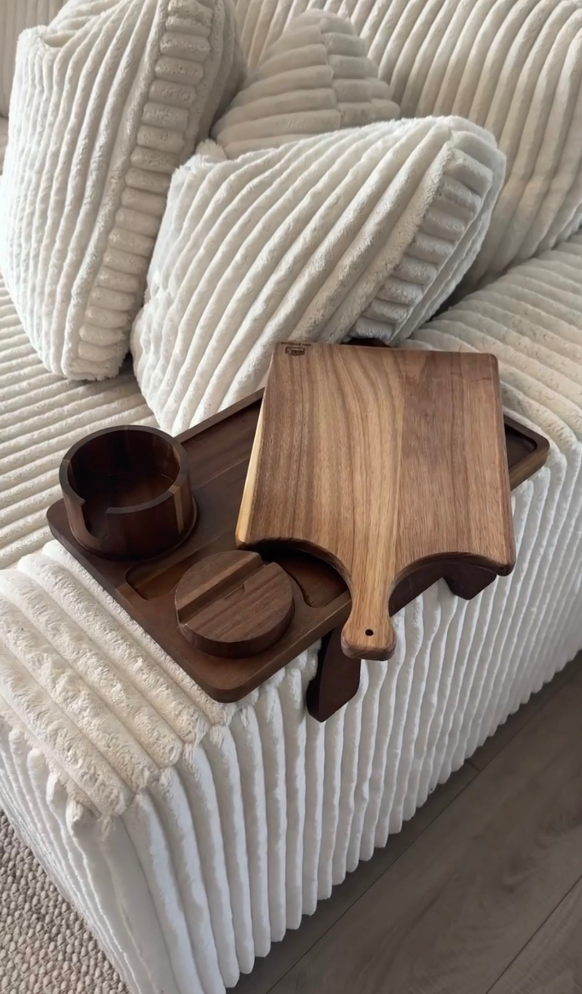 If you don’t have room for a side table, you NEED this 👏 This adjustable couch arm tray gives you a spot for your drink, snacks, and phone without taking up any floor space. It fits almost any couch and makes your living room feel way more functional instantly. One of my favorite small-space upgrades.

#LTKhome #SmallSpaceLiving #AmazonHomeFinds #ApartmentEssentials #HomeUpgrades #LivingRoomInspo #HomeHacks #SmartHomeFinds #CozyLiving #LTKunder50

#LTKHome