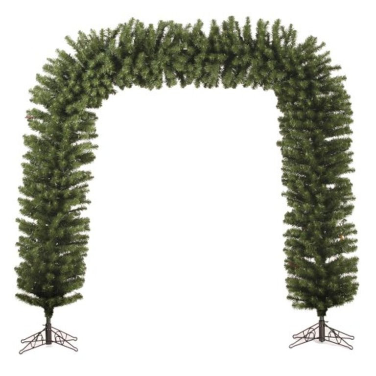 9' x 8' Pre-Lit Pine Artificial Christmas Archway Decoration - Clear Lights - Walmart.com | Walmart (US)