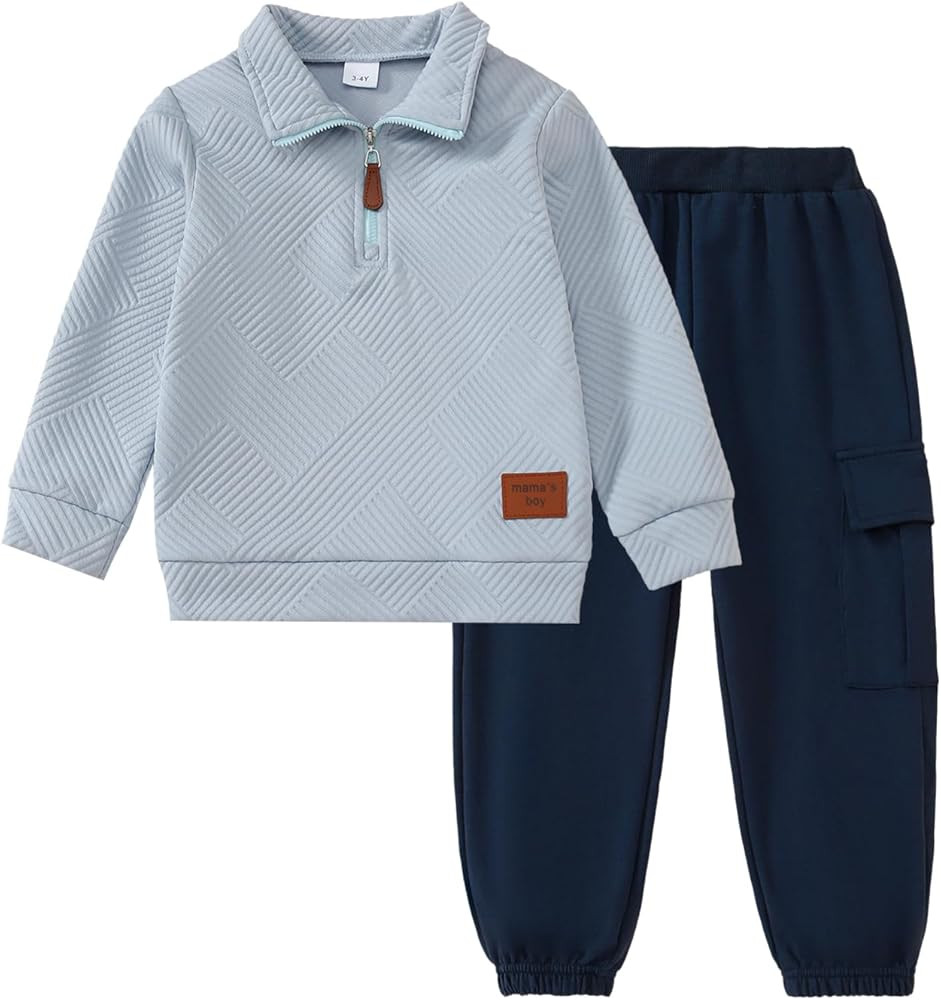 Little Boy Clothes Long Sleeve Sweatshirts+Casual Pants 2PC Fall Winter Outfits | Amazon (US)