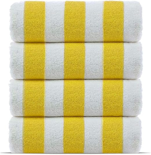 Candy Cottons 100% Cotton Cabana Stripe Beach Towel, Set of 4 Bath Towel, Oversize Towel 30" x60... | Amazon (US)