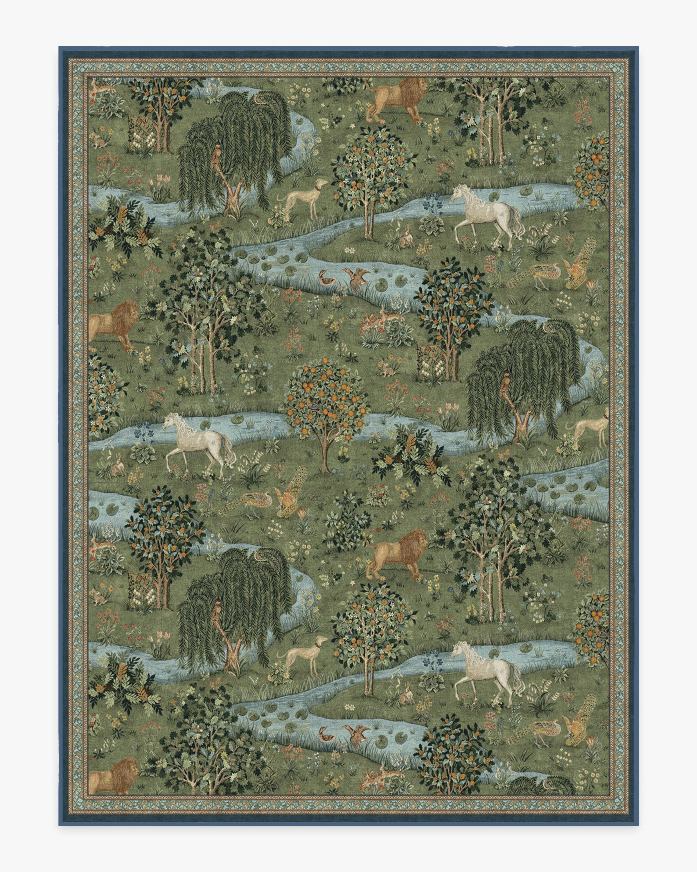Morris & Co. Owl & Willow Green Tufted Rug | Ruggable