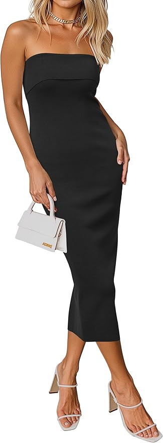 Arach&Cloz Women's Silk Blend Fold Over Elegant Classy Wedding Guest Dress 2025 | Amazon (US)