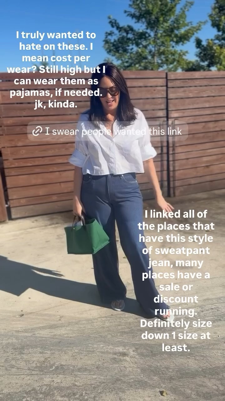 Here’s a video of the rag & bone Miramar Sofie “sweatpant jeans” (look like jeans, feel like sweatpants) that I posted yesterday so you can see the movement and details. These are seriously SO comfortable. Maybe I can justify the price by also wearing them as pajamas? Just kidding. But maybe not really. Here’s a roundup of where you can get them (size down!):

1. Exact Match: The Miramar Sofie Wide-Leg Pant from rag & bone. Save 15% with email signup!

2. Lowest Price / Similar Colorway: The rag & bone Miramar Sofie Cotton-Terry Wide-Leg Jeans at @Neiman Marcus. Friends & family save 25% to get them for under $200!

3. Similar Style / Free Shipping: rag & bone Featherweight Sofie Wide-Leg Jeans at @Saks Fifth Avenue; $216 with Friends & Family discount. You can also get free shipping with code SHIPSAKS.

4. Exact match (rag & bone Miramar Sofie) on @Shopbop

#LTKMidsize #LTKSaleAlert