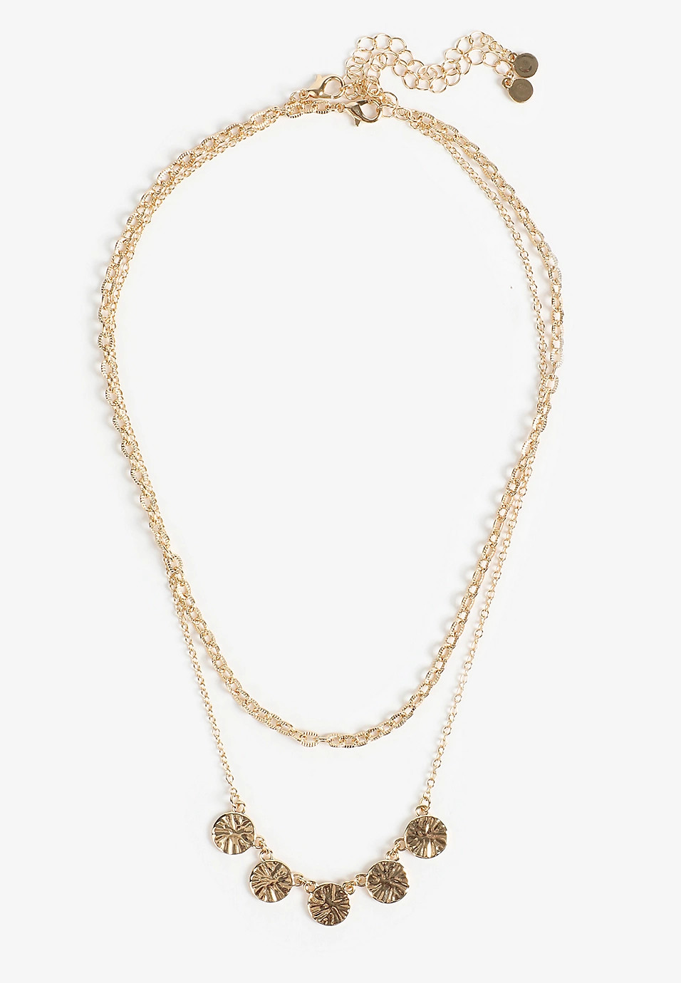 Gold Disc Pendant Layered Necklace | Maurices