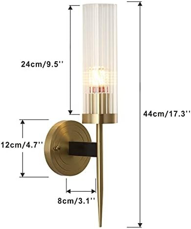 BOKT Modern Wall Sconce Mid-Century Clear with Crystal Cylindrical Lampshade Minimalist Christmas De | Amazon (US)