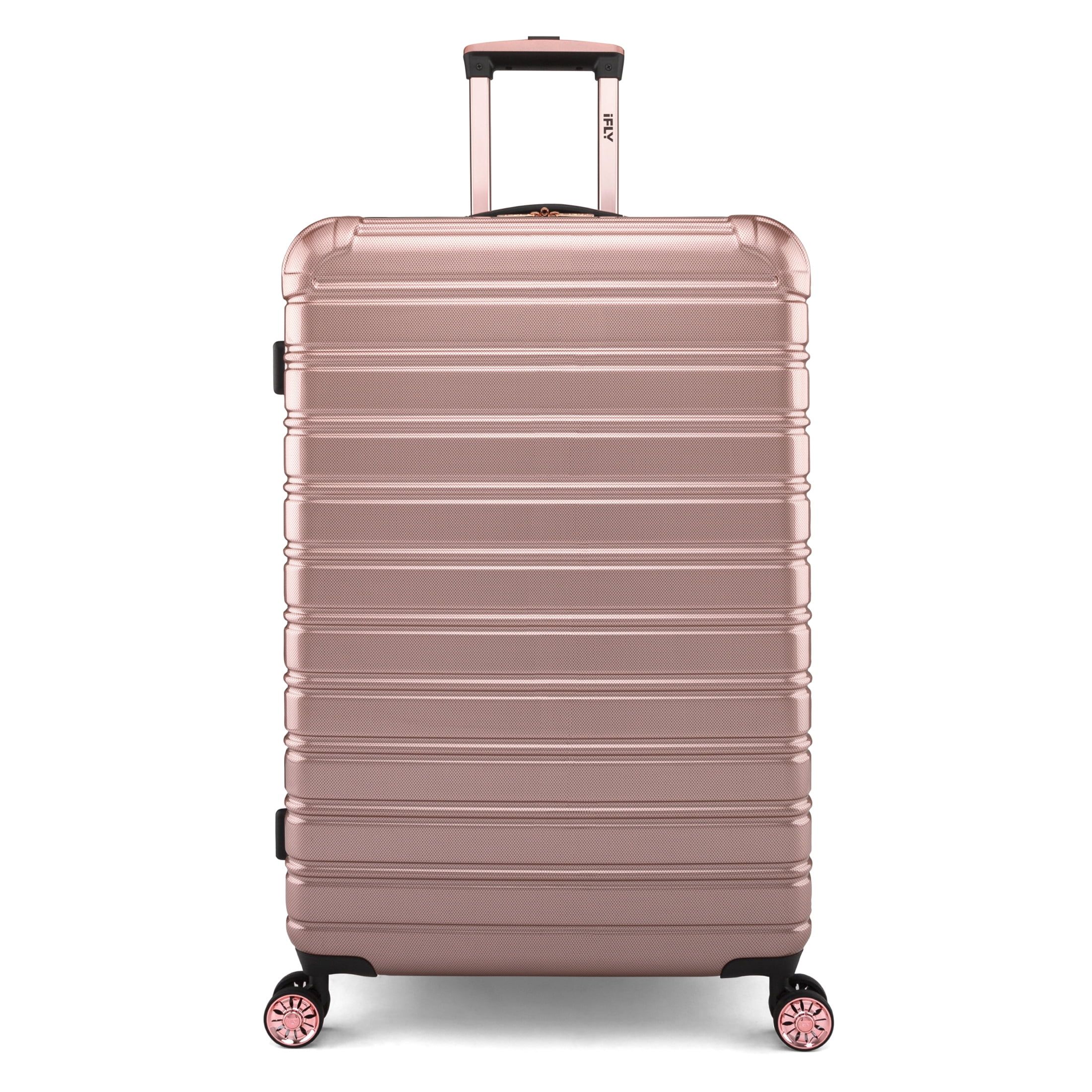 iFLY Hard Sided Fibertech 28" Checked Luggage, Rose Gold Luggage | Walmart (US)