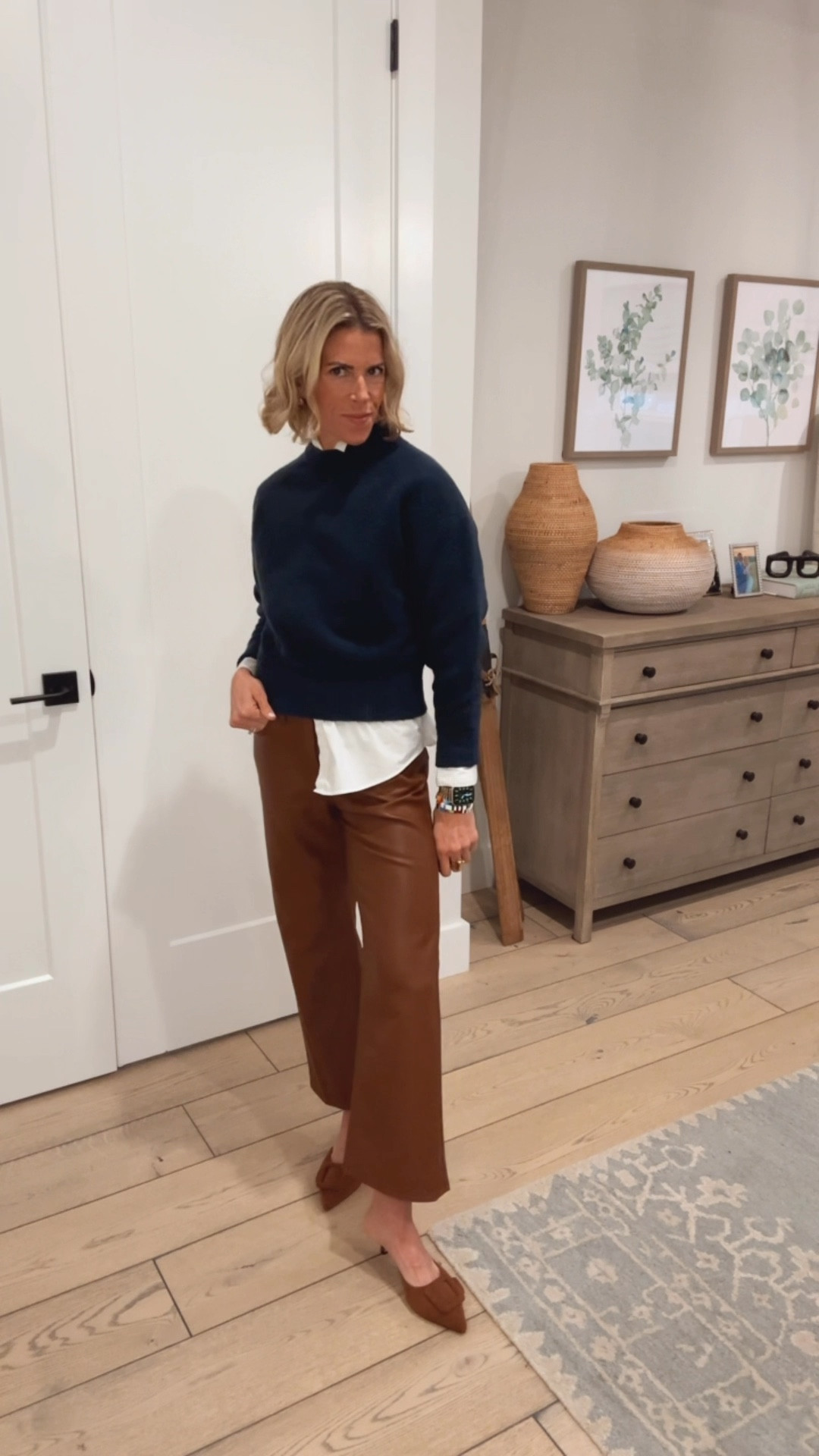 I can’t get enough of these leather pants. They are so good!  On sale, come in 3 colors to grab them quick. I promise you, you won’t regret it!  Find shoes in my stories 🙂

#LTKOver40 #LTKStyleTip #LTKWorkwear