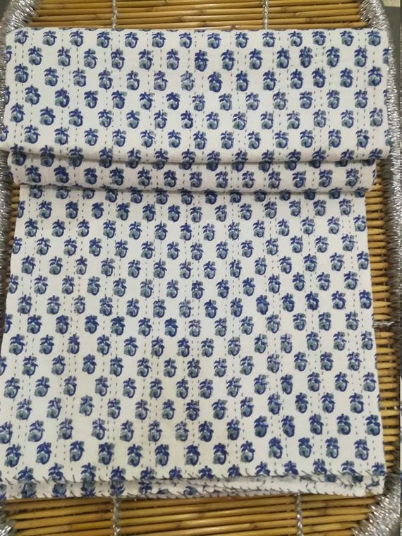 Kantha Bedding Throw Handmade Kantha Bed Cover Kantha Blanket Indian Cotton Kantha Quilt Kantha T... | Etsy (US)