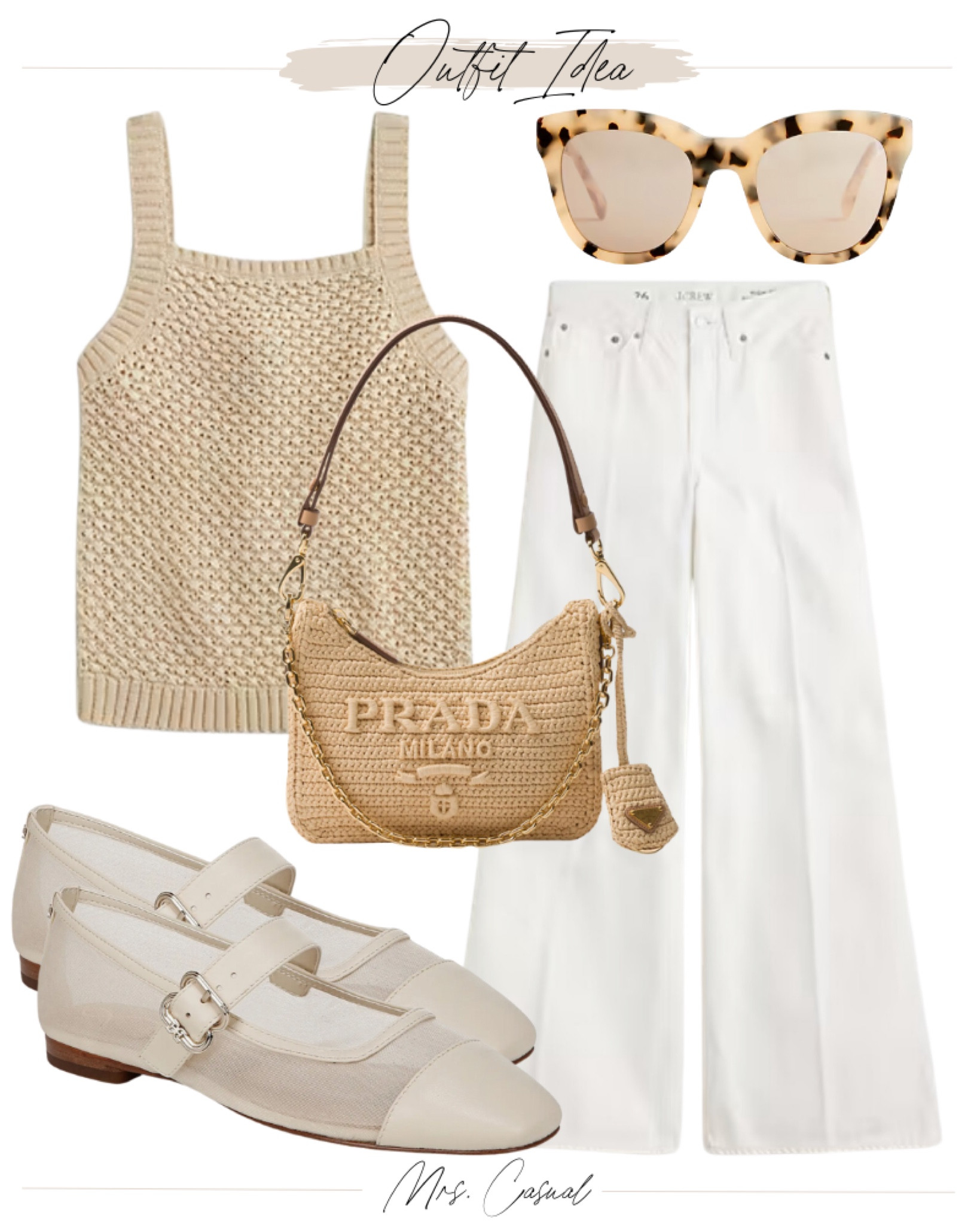 Sweater tank and white wide leg jeans summer outfit idea 

#LTKStyleTip #LTKSummerSales #LTKOver40