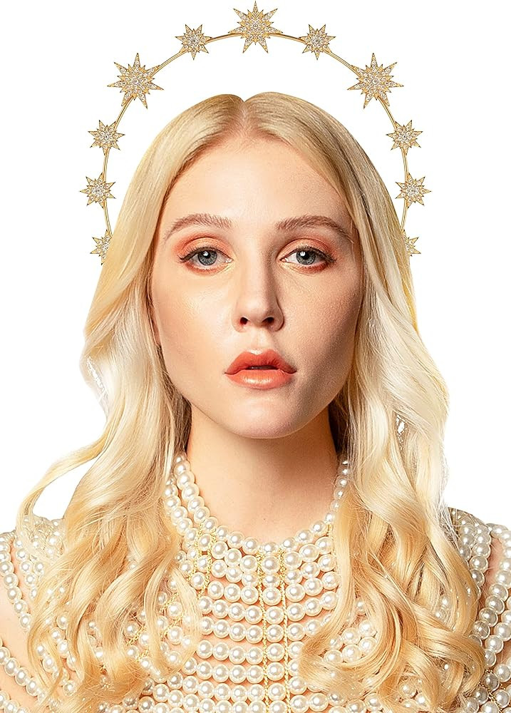 Zivyes Halo Crown Moon Stars Goddess Crown Halo Headband Tiaras and Crowns for Women Boho Bridal ... | Amazon (US)