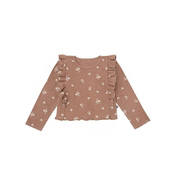 Modern Moments by Gerber Toddler Girl Long Sleeve Ruffle Crop Top, Sizes 12 Months - 5T - Walmart... | Walmart (US)
